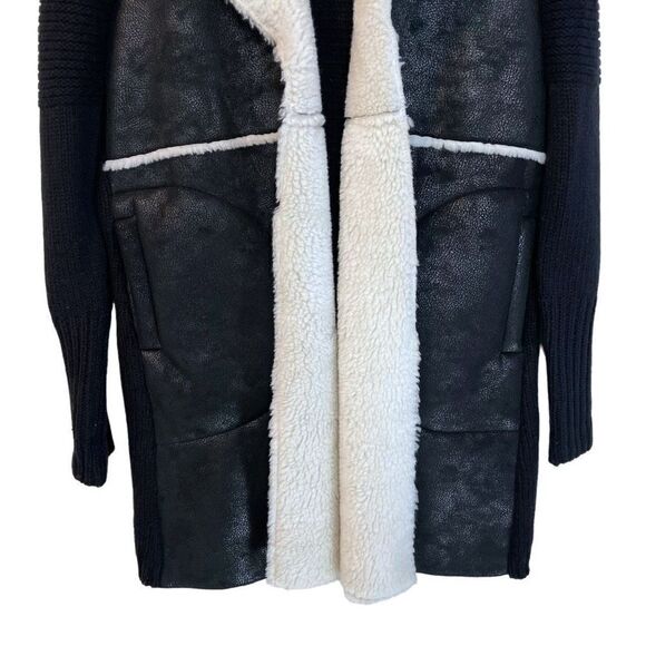 WD.NY Black Sherpa Knit Cardigan Coat - Picture 4 of 8